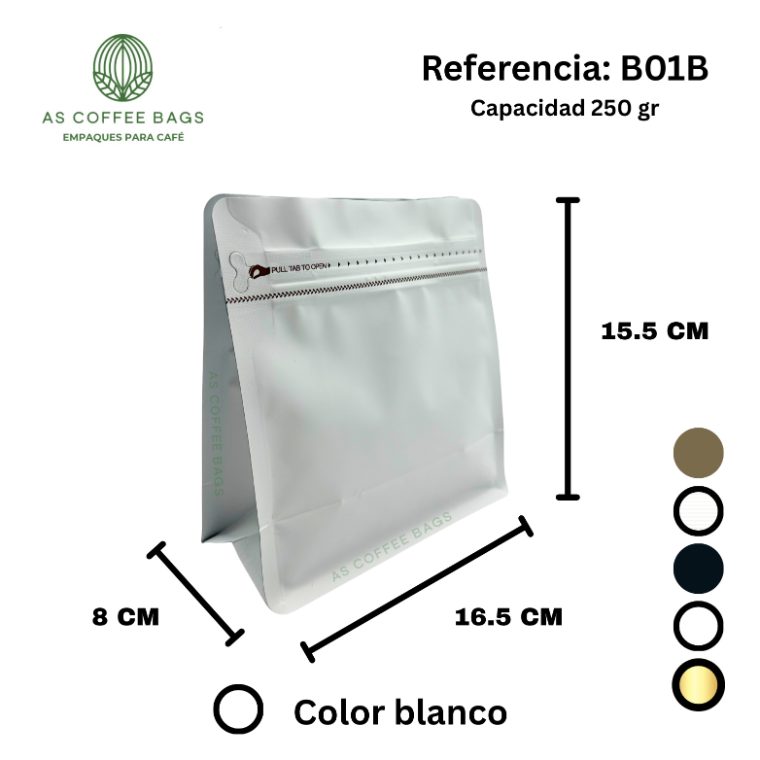 Bolsa para café 250 g color blanco
