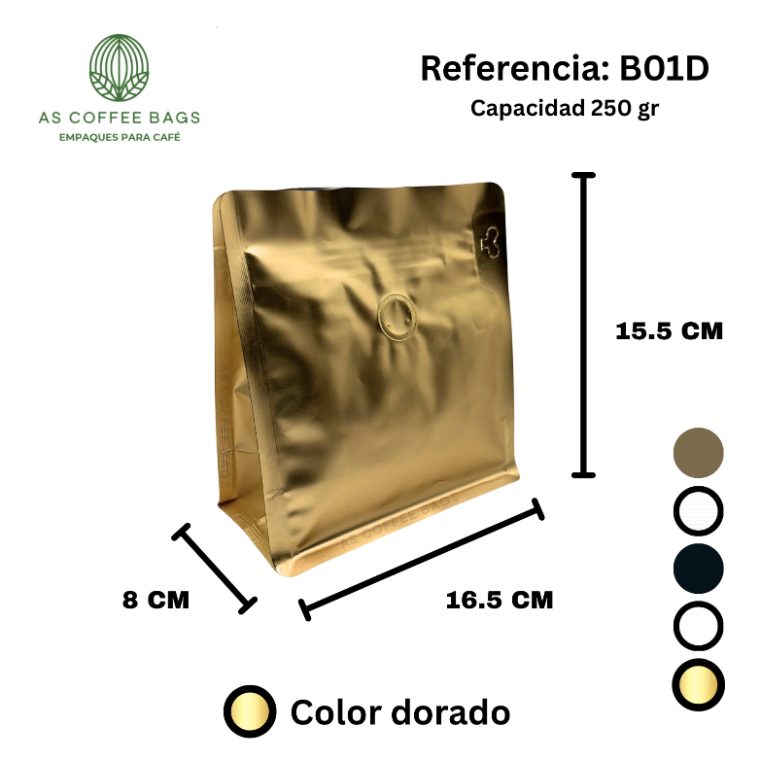 Bolsa para café 250 g color dorado