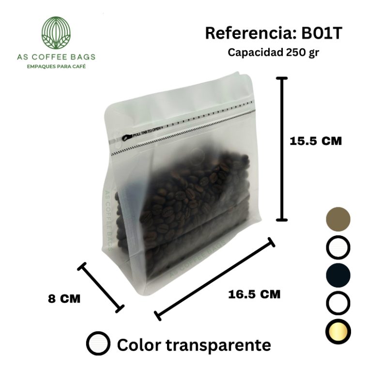 Bolsa para café 250 g color transparente