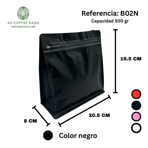 Bolsa para café 500 g color negro