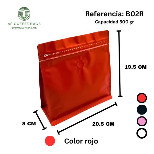 Bolsa para café 500 g color rojo
