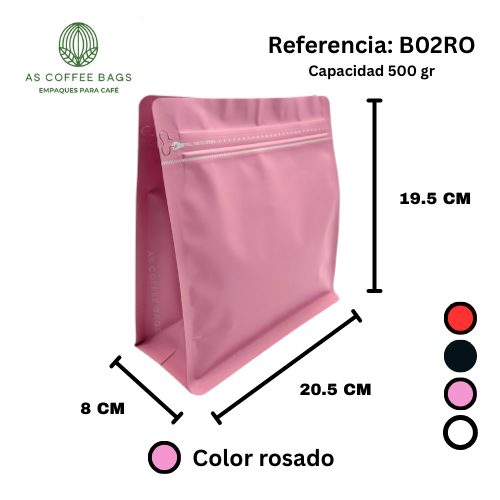 Bolsa para café 500 g color rosado