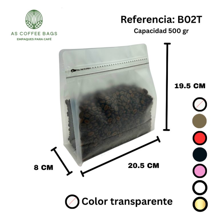 Bolsa para café 500 g color transparente