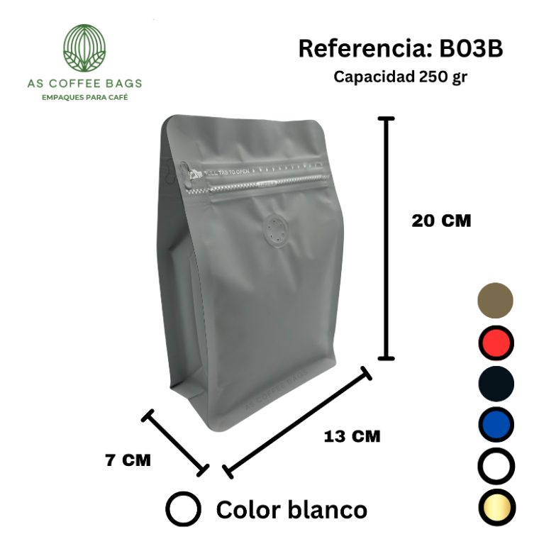 Bolsa para café 250 g color blanco