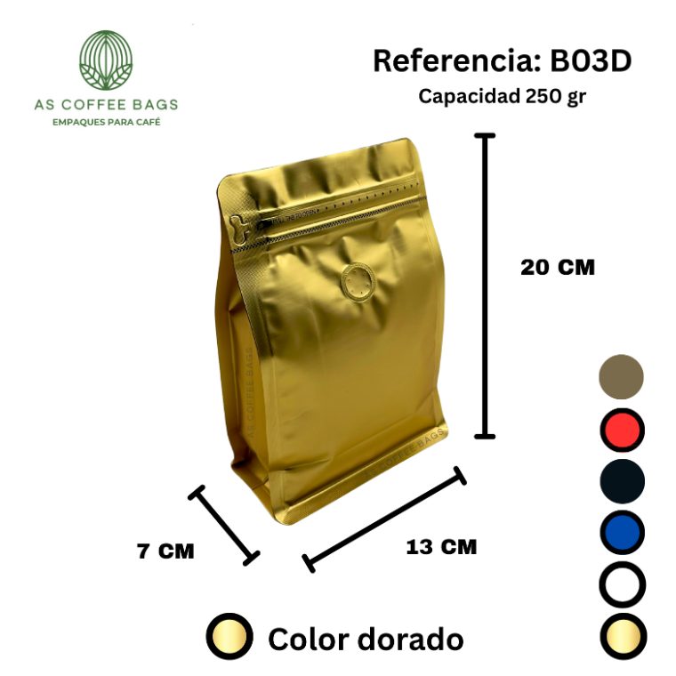 Bolsa para café 250 g color dorado