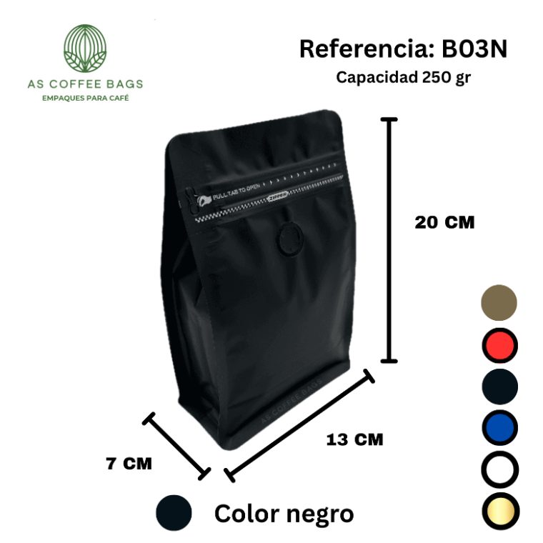 Bolsa para café 250 g color negro