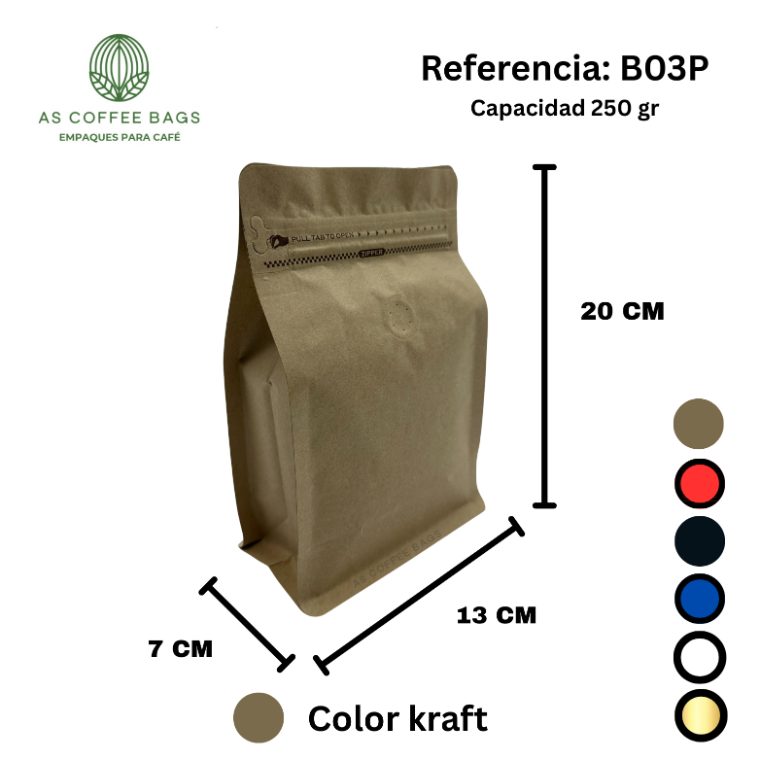 Bolsa para café 250 g color papel / kraft