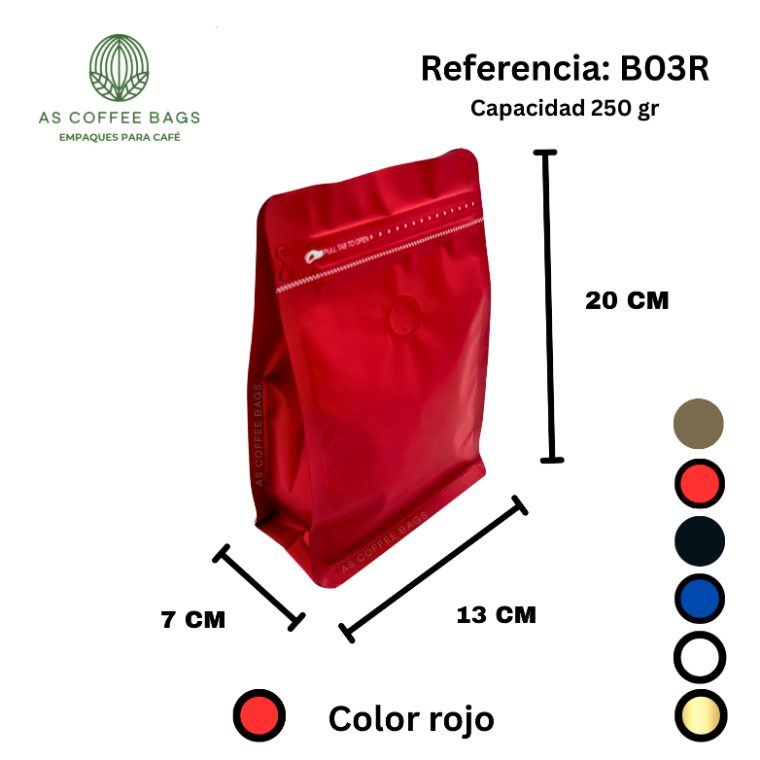 Bolsa para café 250 g color rojo