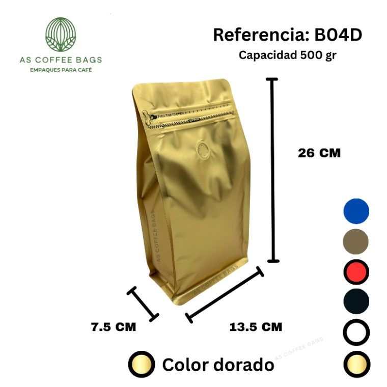 Bolsa para café 500 g color dorado