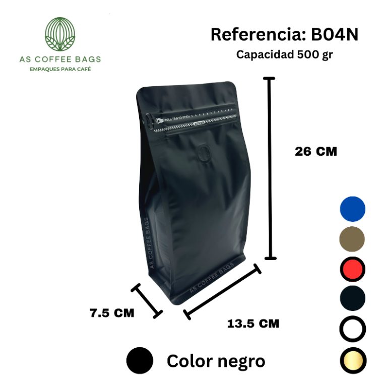 Bolsa para café 500 g color negro