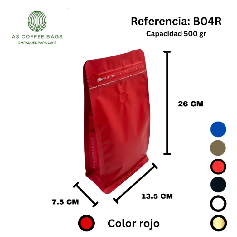 Bolsa para café 500 g color rojo