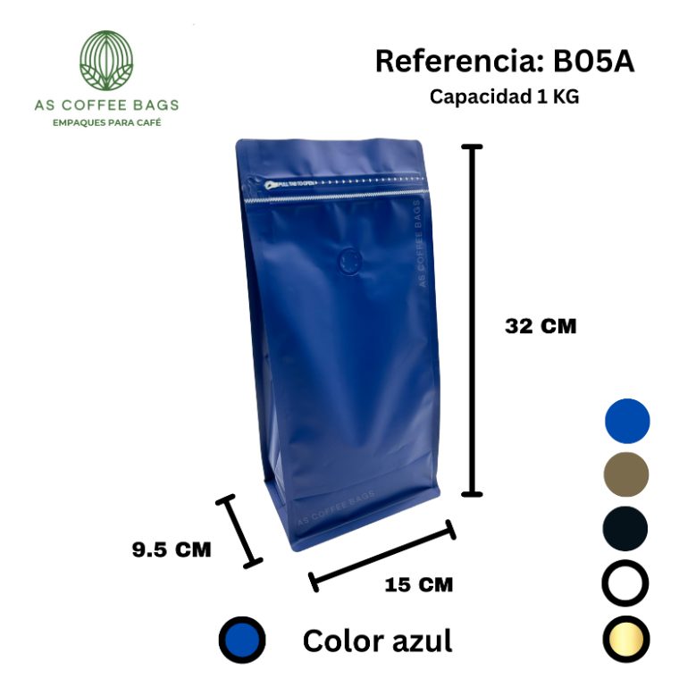 Bolsa para café 1 kg color azul oscuro