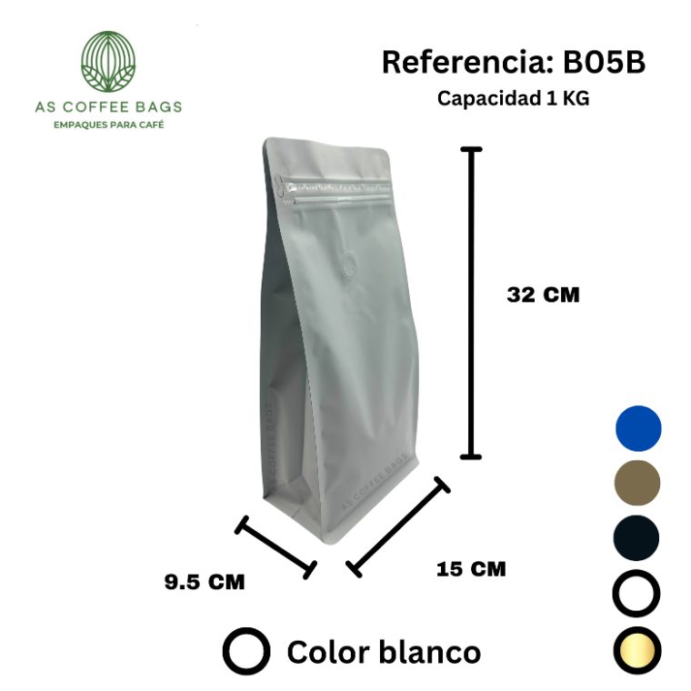 Bolsa para café 1 kg color blanco