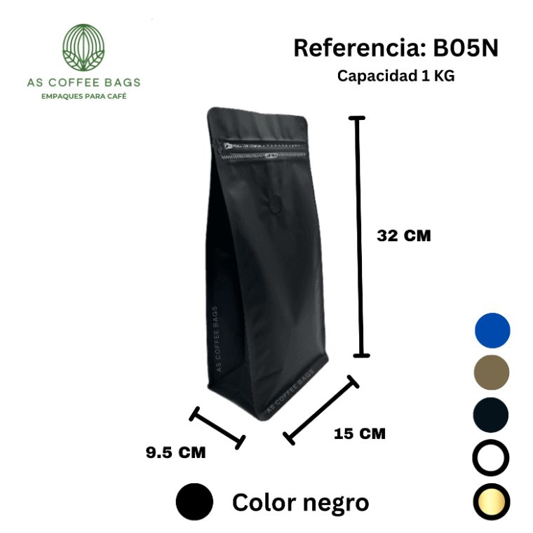 Bolsa para café 1 kg color negro