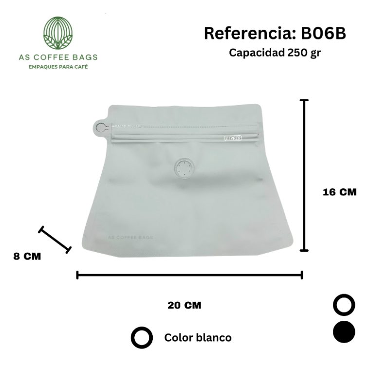 Bolsa para café 250 g color blanco