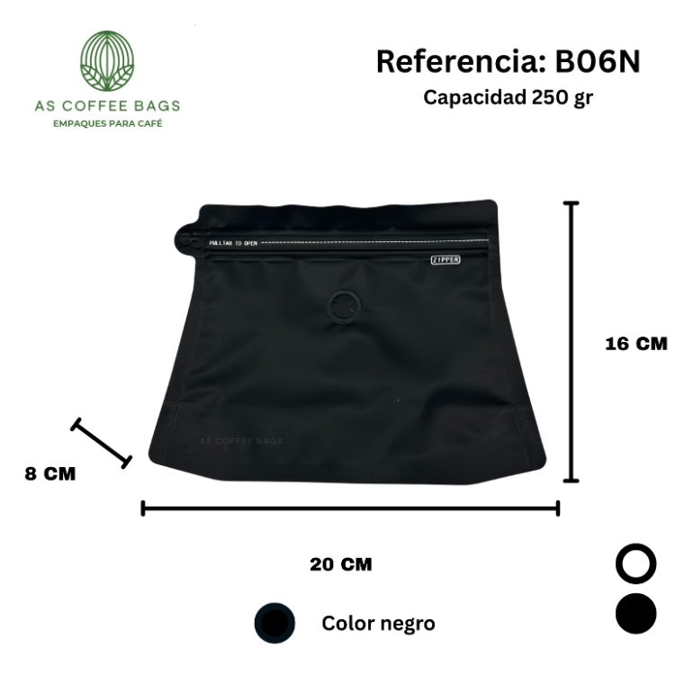 Bolsa para café 250 g color negro