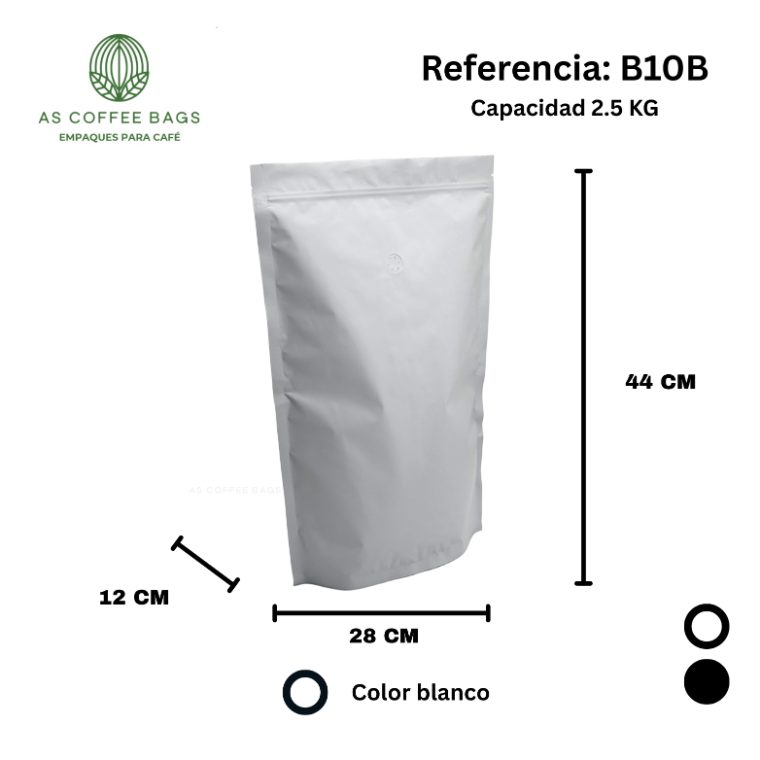Bolsa para café 2.5 kg color blanco