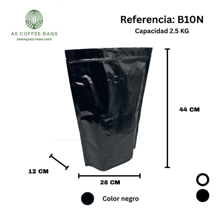 Bolsa para café 2.5 kg color negro