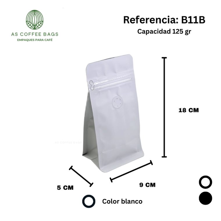 Bolsa para café 125 g color blanco