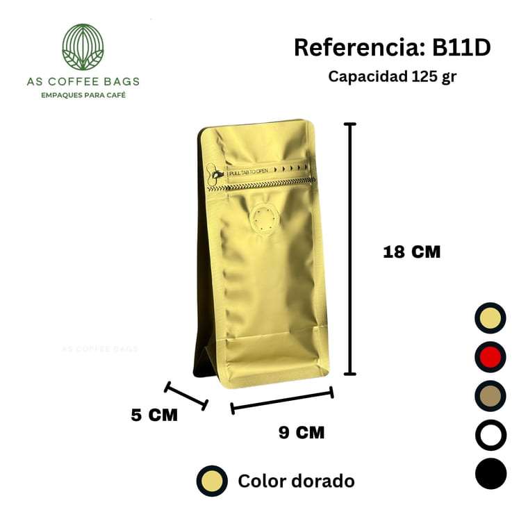 Bolsa para café 125 g color dorado