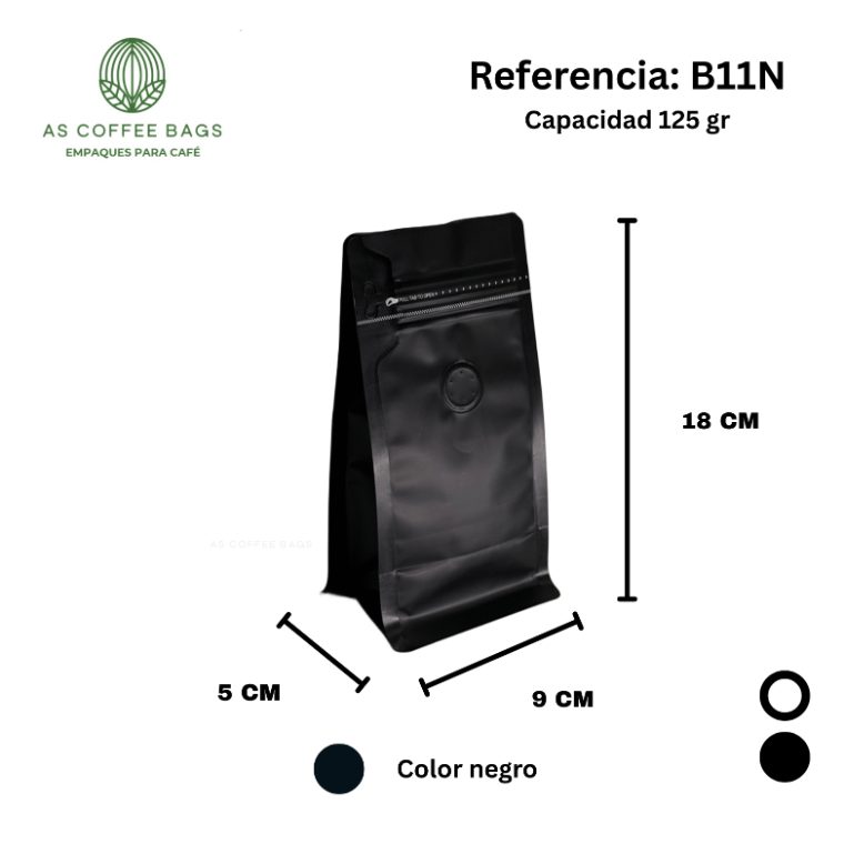 Bolsa para café 125 g color negro