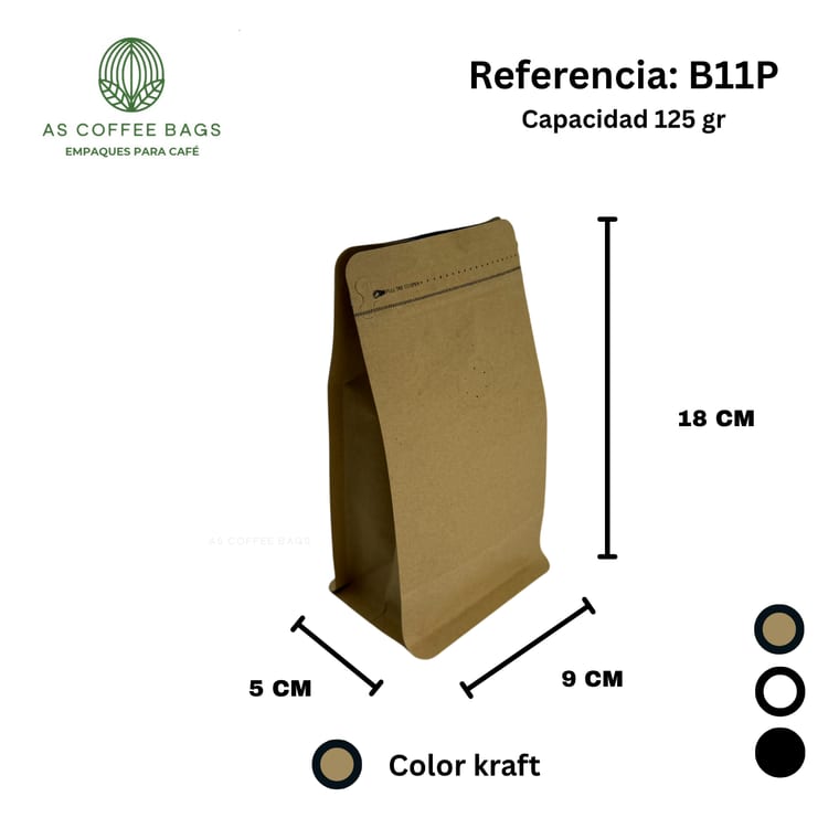 Bolsa para café 125 g color papel / kraft
